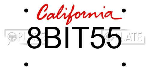 8BIT55 California License Plate
