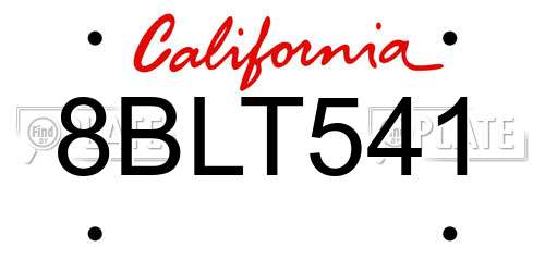 8BLT541 California License Plate