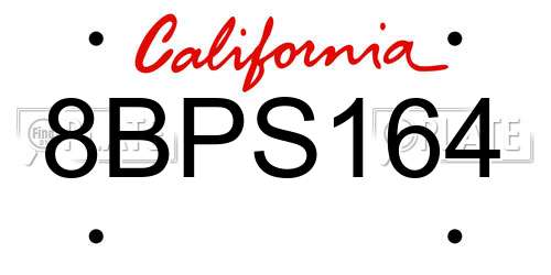 8BPS164 California License Plate