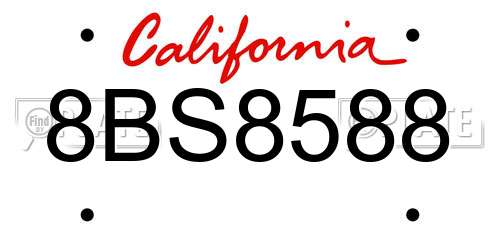 8BS8588 California License Plate