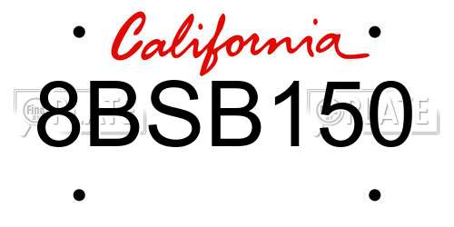 8BSB150 California License Plate