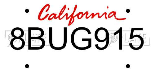 8BUG915 California License Plate