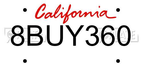 8BUY360 California License Plate