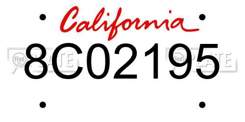 8C02195 California License Plate