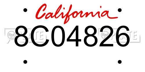 8C04826 California License Plate