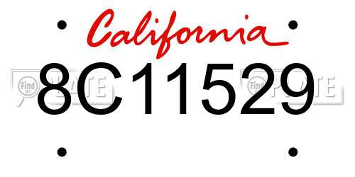 8C11529 California License Plate