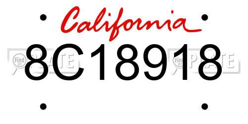 8C18918 California License Plate