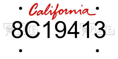 8C19413 California License Plate