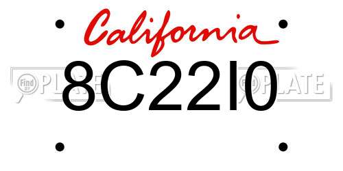8C22I0 California License Plate