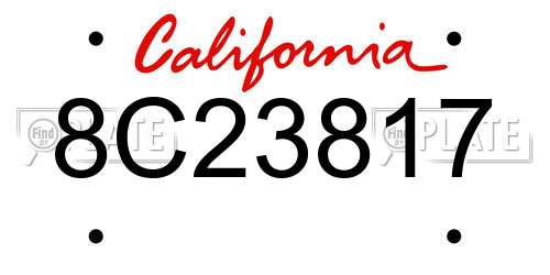 8C23817 California License Plate