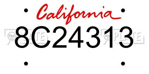 8C24313 California License Plate