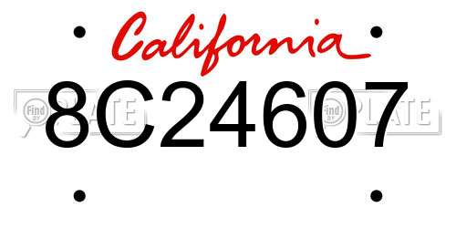 8C24607 California License Plate