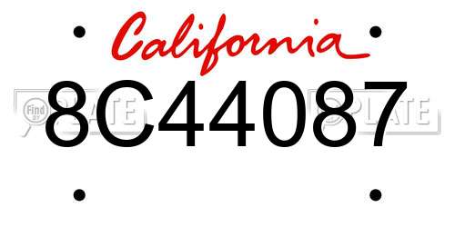 8C44087 California License Plate