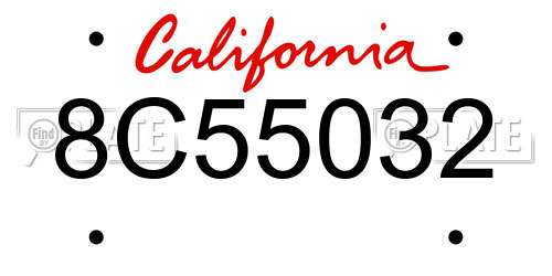 8C55032 California License Plate