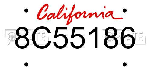 8C55186 California License Plate