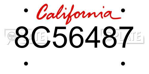 8C56487 California License Plate