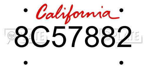 8C57882 California License Plate