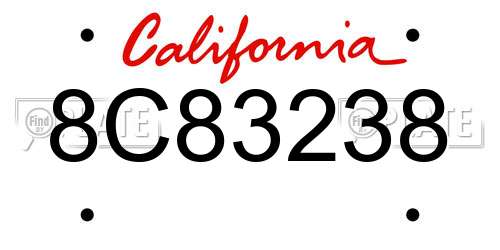8C83238 California License Plate