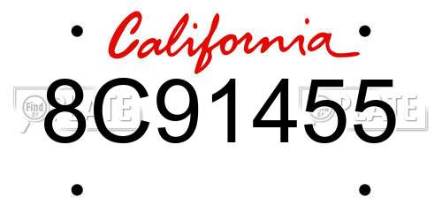 8C91455 California License Plate