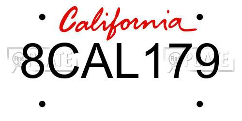 8CAL179 California License Plate