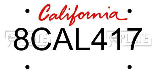 8CAL417 California License Plate