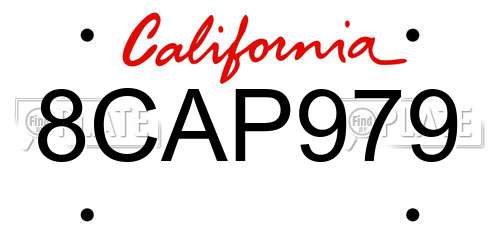 8CAP979 California License Plate