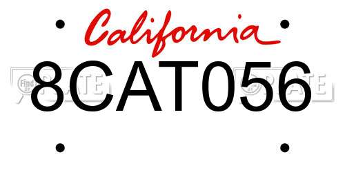 8CAT056 California License Plate