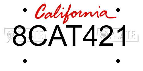8CAT421 California License Plate