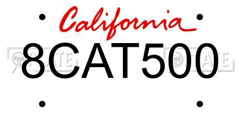 8CAT500 California License Plate
