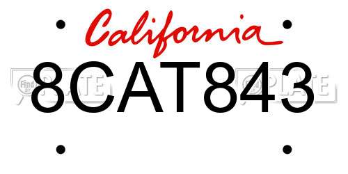 8CAT843 California License Plate