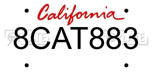 8CAT883 California License Plate