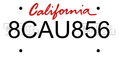 8CAU856 California License Plate
