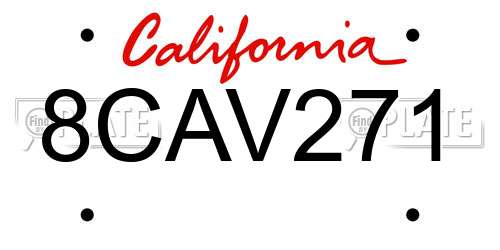 8CAV271 California License Plate