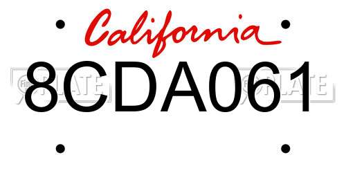 8CDA061 California License Plate