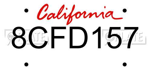 8CFD157 California License Plate