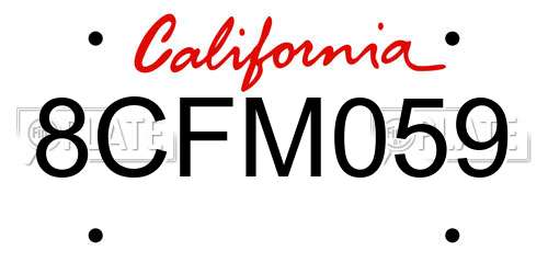8CFM059 California License Plate