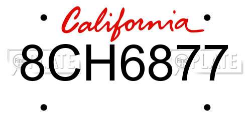 8CH6877 California License Plate