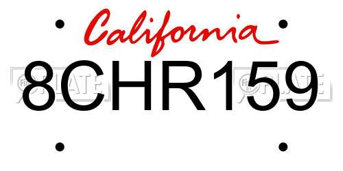 8CHR159 California License Plate