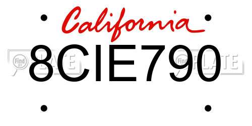 8CIE790 California License Plate