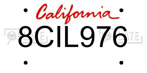 8CIL976 California License Plate