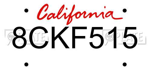 8CKF515 California License Plate