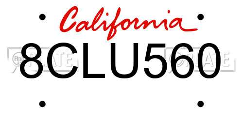 8CLU560 California License Plate