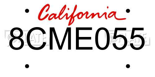 8CME055 California License Plate