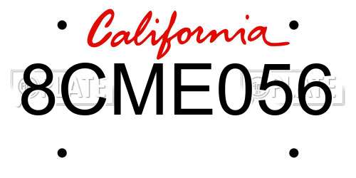 8CME056 California License Plate