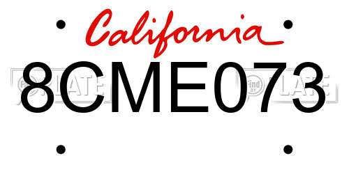 8CME073 California License Plate