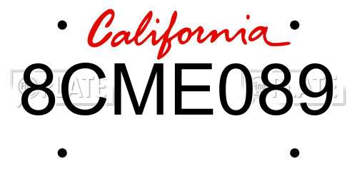 8CME089 California License Plate