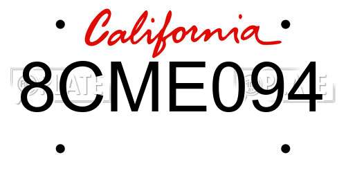 8CME094 California License Plate