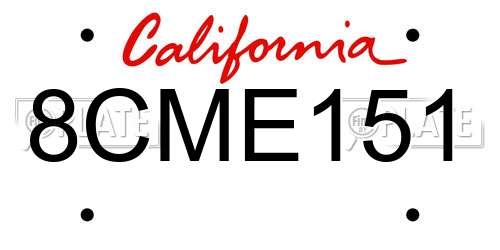 8CME151 California License Plate