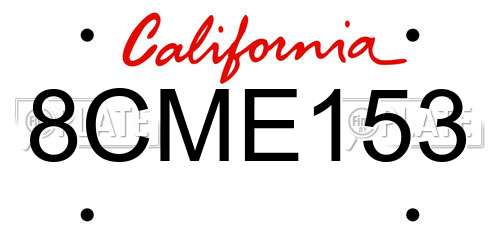 8CME153 California License Plate