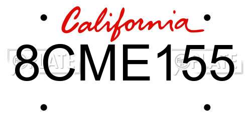 8CME155 California License Plate